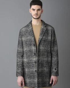 La Piscine Paris Manteau en coton mélangé à motif à carreaux Palto*Homme Manteaux