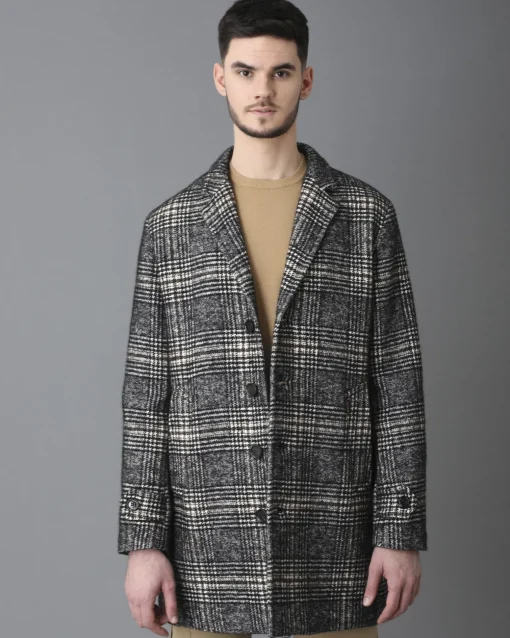 La Piscine Paris Manteau en coton mélangé à motif à carreaux Palto*Homme Manteaux