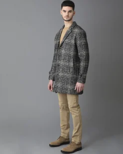 La Piscine Paris Manteau en coton mélangé à motif à carreaux Palto*Homme Manteaux