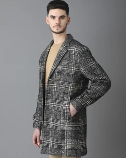 La Piscine Paris Manteau en coton mélangé à motif à carreaux Palto*Homme Manteaux