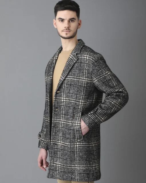 La Piscine Paris Manteau en coton mélangé à motif à carreaux Palto*Homme Manteaux