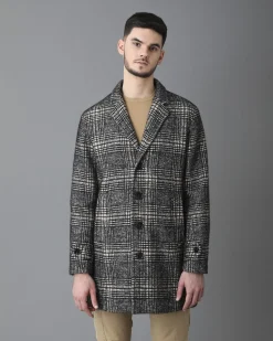 La Piscine Paris Manteau en coton mélangé à motif à carreaux Palto*Homme Manteaux