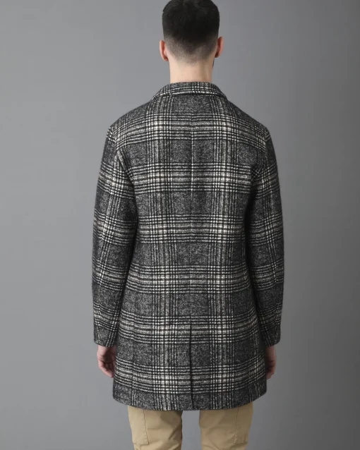 La Piscine Paris Manteau en coton mélangé à motif à carreaux Palto*Homme Manteaux