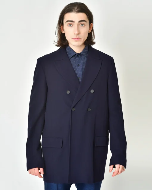 La Piscine Paris Manteau en crêpe à col pointu Malloni*Homme Manteaux