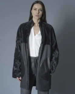 La Piscine Paris Manteau en cuir et peau lainé Sonia Speciale*Femme Manteaux