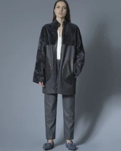 La Piscine Paris Manteau en cuir et peau lainé Sonia Speciale*Femme Manteaux