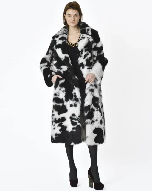 La Piscine Paris Manteau en fourrure black and white Biancalani*Femme Manteaux