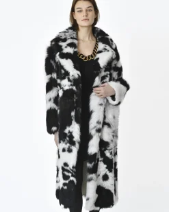 La Piscine Paris Manteau en fourrure black and white Biancalani*Femme Manteaux