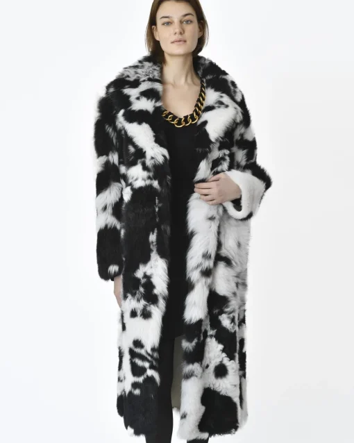 La Piscine Paris Manteau en fourrure black and white Biancalani*Femme Manteaux