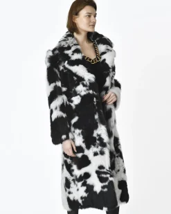 La Piscine Paris Manteau en fourrure black and white Biancalani*Femme Manteaux
