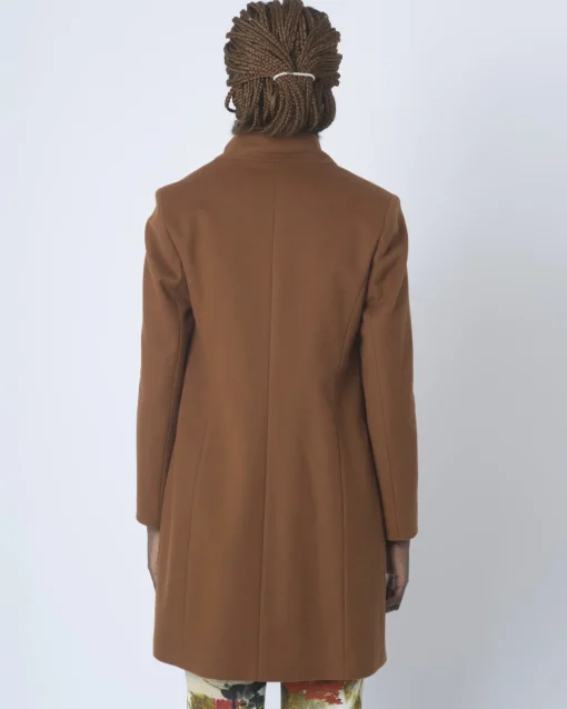 La Piscine Paris Manteau en laine à col fourrure Mouche*Femme Manteaux