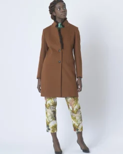 La Piscine Paris Manteau en laine à col fourrure Mouche*Femme Manteaux