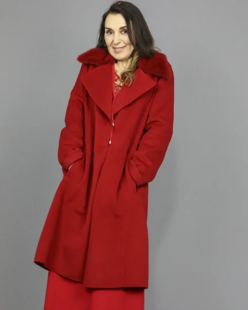 La Piscine Paris Manteau en laine à col Vison Manzoni 24*Femme Manteaux