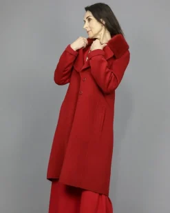 La Piscine Paris Manteau en laine à col Vison Manzoni 24*Femme Manteaux