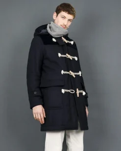 La Piscine Paris Manteau en laine avec empiècements en velours rayé Palto*Homme Manteaux