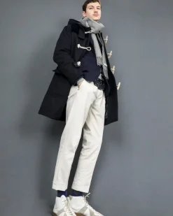 La Piscine Paris Manteau en laine avec empiècements en velours rayé Palto*Homme Manteaux