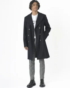 La Piscine Paris Manteau en laine marine Palto*Homme Manteaux