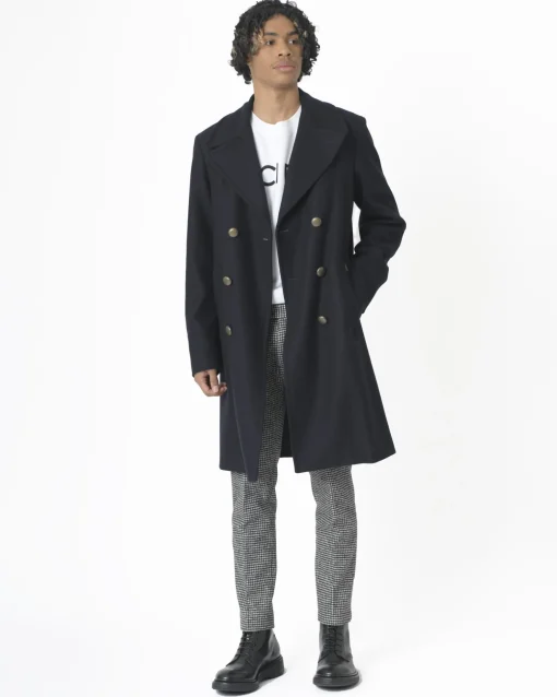 La Piscine Paris Manteau en laine marine Palto*Homme Manteaux