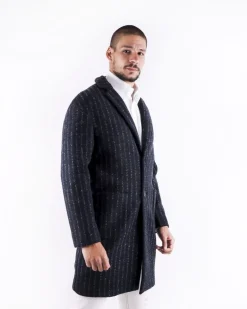 La Piscine Paris Manteau en laine bouillie rayé Ly Adams*Homme Manteaux