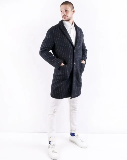 La Piscine Paris Manteau en laine bouillie rayé Ly Adams*Homme Manteaux