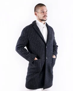 La Piscine Paris Manteau en laine bouillie rayé Ly Adams*Homme Manteaux