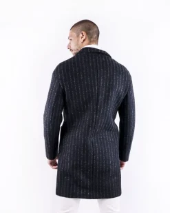 La Piscine Paris Manteau en laine bouillie rayé Ly Adams*Homme Manteaux