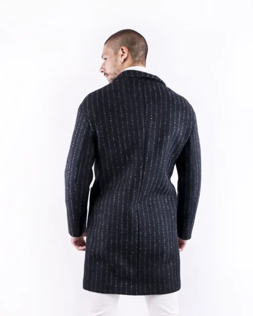 La Piscine Paris Manteau en laine bouillie rayé Ly Adams*Homme Manteaux