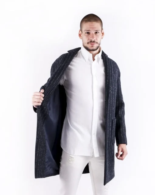 La Piscine Paris Manteau en laine bouillie rayé Ly Adams*Homme Manteaux