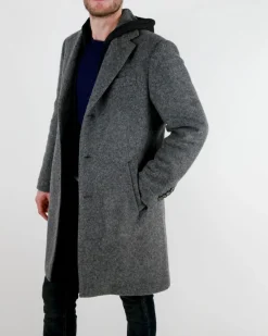 La Piscine Paris Manteau en laine bouillis à capuche Luca Roda*Homme Manteaux