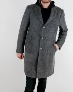 La Piscine Paris Manteau en laine bouillis à capuche Luca Roda*Homme Manteaux