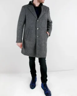 La Piscine Paris Manteau en laine bouillis à capuche Luca Roda*Homme Manteaux