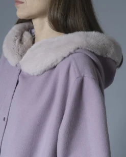 La Piscine Paris Manteau en laine et cachemire à empiècements en fourrure Manzoni 24*Femme Manteaux