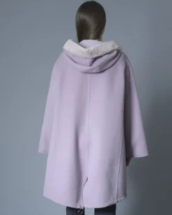 La Piscine Paris Manteau en laine et cachemire à empiècements en fourrure Manzoni 24*Femme Manteaux