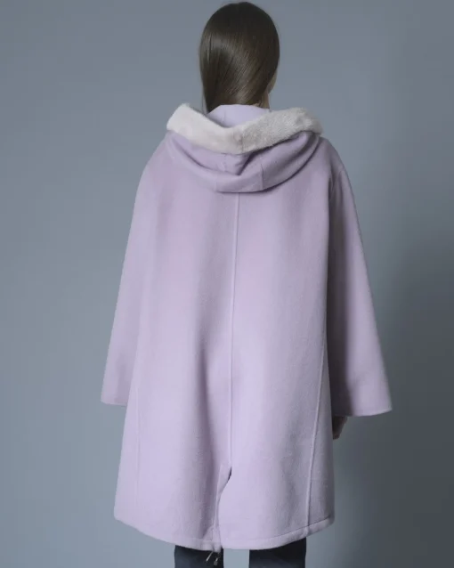 La Piscine Paris Manteau en laine et cachemire à empiècements en fourrure Manzoni 24*Femme Manteaux