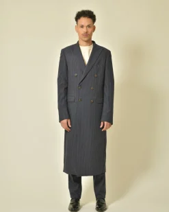 La Piscine Paris Manteau en laine mélangée à rayures Lords & Fools*Homme Manteaux