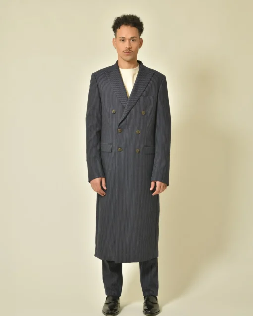 La Piscine Paris Manteau en laine mélangée à rayures Lords & Fools*Homme Manteaux