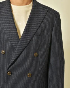 La Piscine Paris Manteau en laine mélangée à rayures Lords & Fools*Homme Manteaux