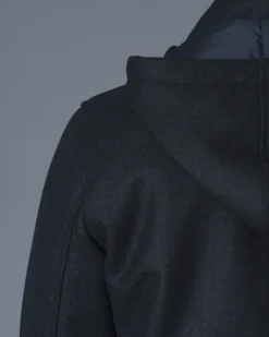 La Piscine Paris Manteau en laine mélangée à capuche amovible Palto*Homme Manteaux