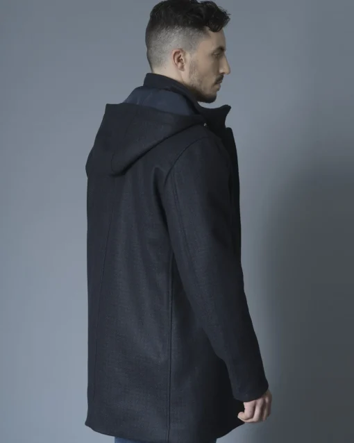 La Piscine Paris Manteau en laine mélangée à capuche amovible Palto*Homme Manteaux