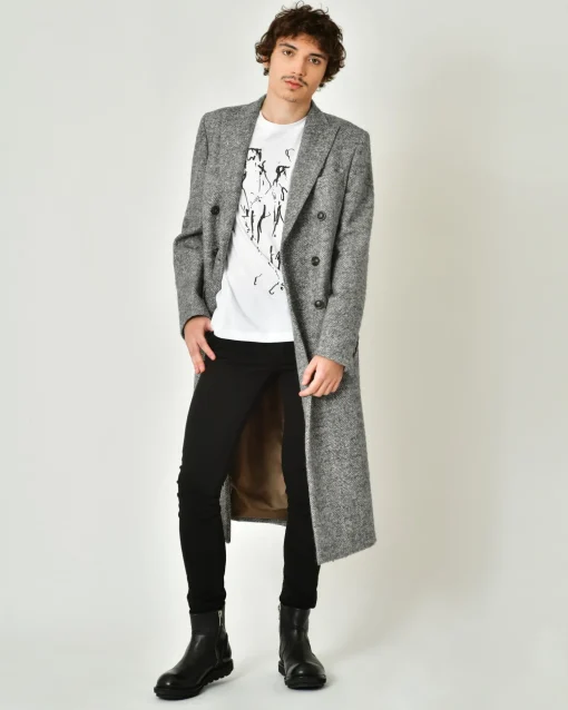 La Piscine Paris Manteau en laine mélangée chevron Lords & Fools*Homme Manteaux