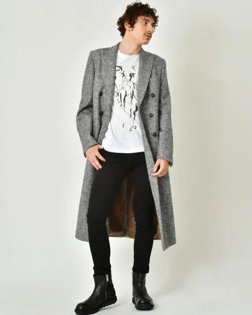 La Piscine Paris Manteau en laine mélangée chevron Lords & Fools*Homme Manteaux