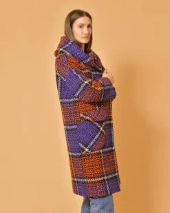 La Piscine Paris Manteau en laine mélangée à carreaux Mouche*Femme Manteaux
