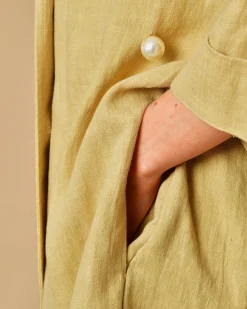 La Piscine Paris Manteau en lin à empiècements en perles Forte Forte*Femme Manteaux