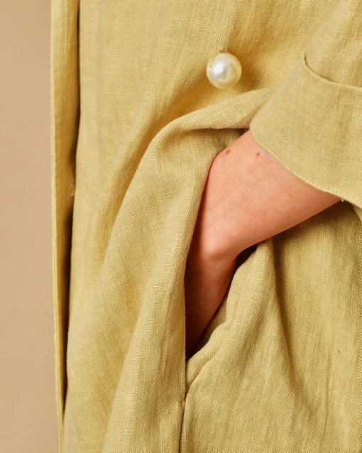 La Piscine Paris Manteau en lin à empiècements en perles Forte Forte*Femme Manteaux
