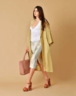 La Piscine Paris Manteau en lin à empiècements en perles Forte Forte*Femme Manteaux