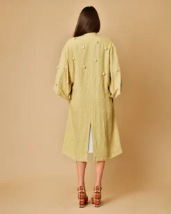 La Piscine Paris Manteau en lin à empiècements en perles Forte Forte*Femme Manteaux