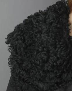 La Piscine Paris Manteau en peau lainée à col châle oversize Plein Sud*Femme Manteaux