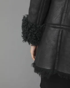 La Piscine Paris Manteau en peau lainée à col châle oversize Plein Sud*Femme Manteaux