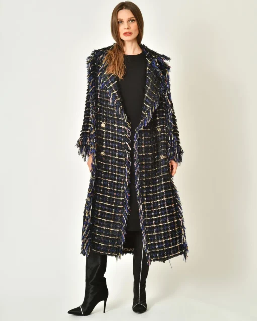 La Piscine Paris Manteau en tweed à franges Edward Achour*Femme Manteaux