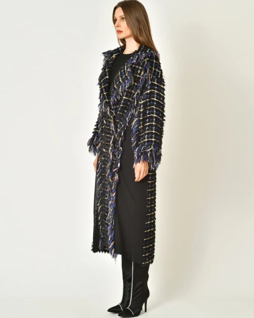 La Piscine Paris Manteau en tweed à franges Edward Achour*Femme Manteaux